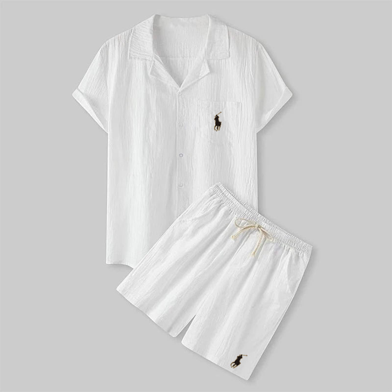 Men's Summer Linen Tracksuit Set