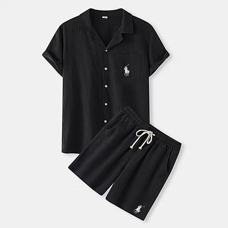 Men's Summer Linen Tracksuit Set