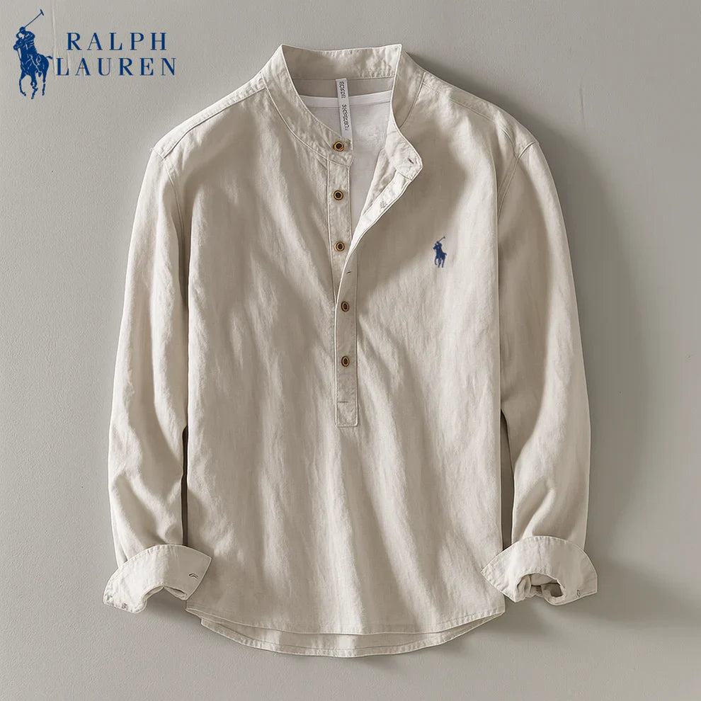 Premium Linen Shirt – Mandarin Collar