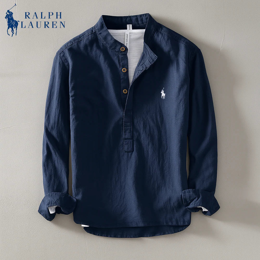Premium Linen Shirt – Mandarin Collar