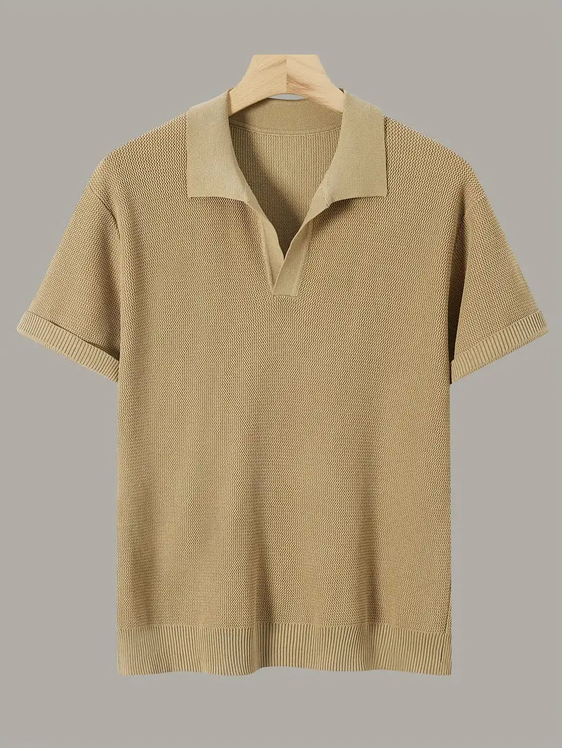 Men’s Solid Knit Short-Sleeve Shirt