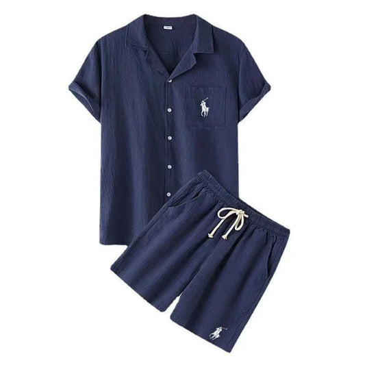 Men's Summer Linen Tracksuit Set